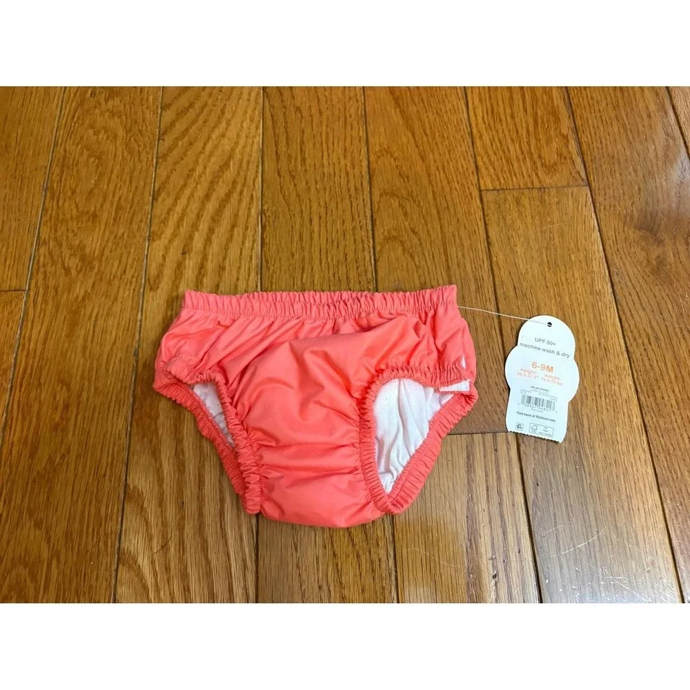 New Wonder Nation Baby Swim Diaper Coral Cluster UPF 50+ Reusable 6-9M WC161001